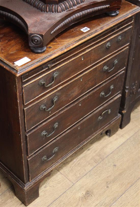 A small 4 drawer mahogany chest W.66cm